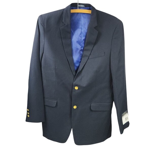 Nautica Mens 2-Button Blazer 20R Dark Blue Regular Fit Polyester & Rayon NWT - Picture 12 of 12